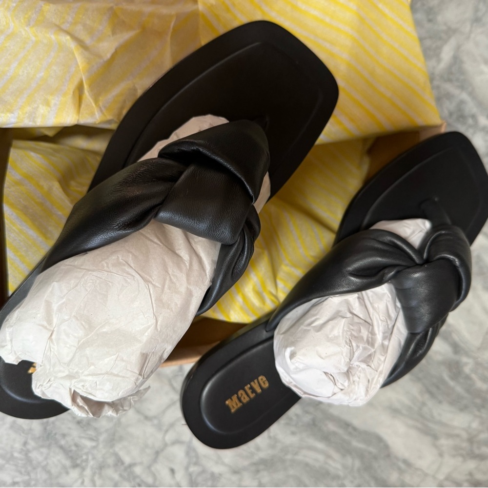 Maeve Black Leather Women's Sandals- new!